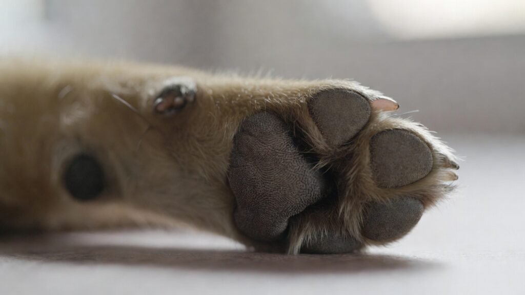 Close-up of puppy paw pads.fun fact about puppies