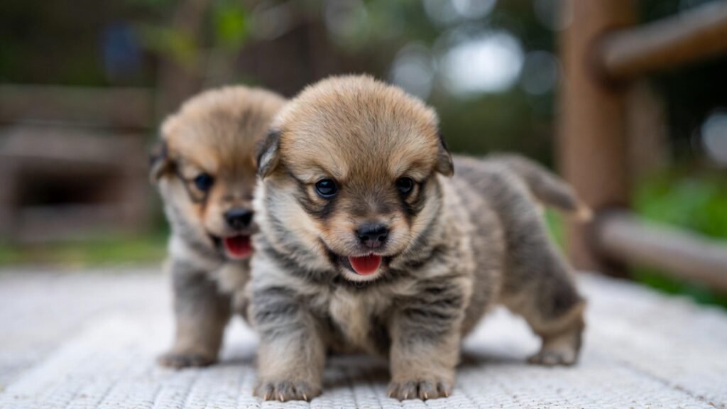 puppies bringing joy to family. puupy picture