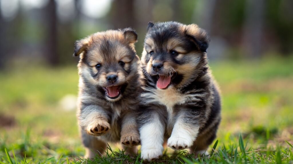 puppies socializing through play. fun fact about puppies