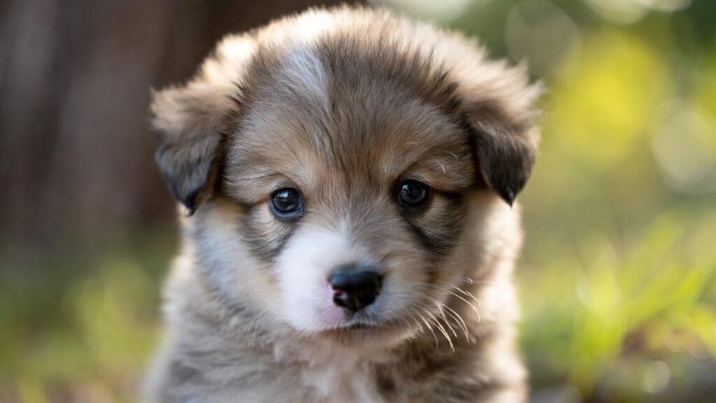 adorable puppy close-up. fun fact about puppies